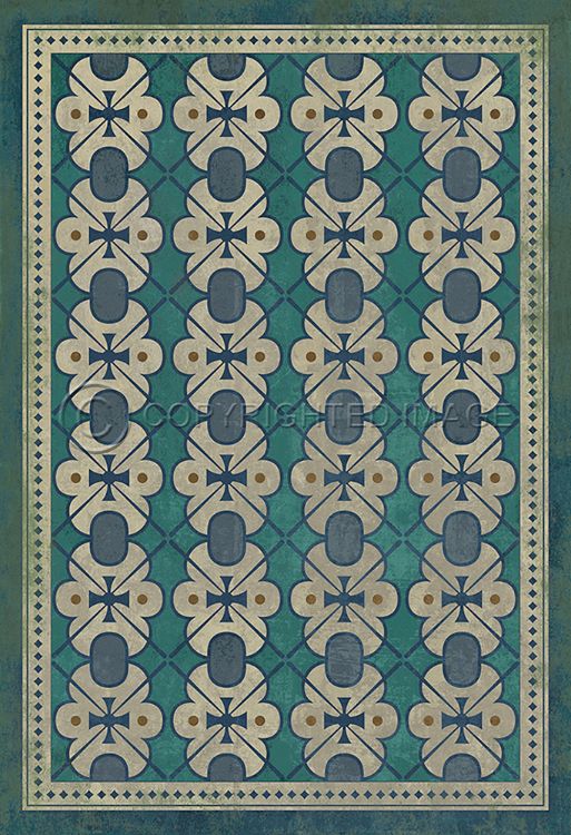 Spicher and Company Vintage Vinyl Floorcloth Mats (Pattern 5 Mrs Hudson)
