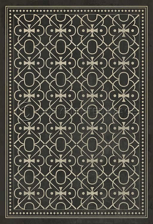 Vintage Vinyl Floorcloth Rug (Pattern 05 Moriarty)
