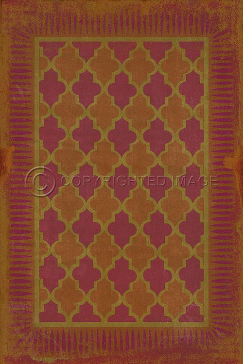 Vintage Vinyl Floorcloth Rug (Classic Pattern 10 Magic Carpet)