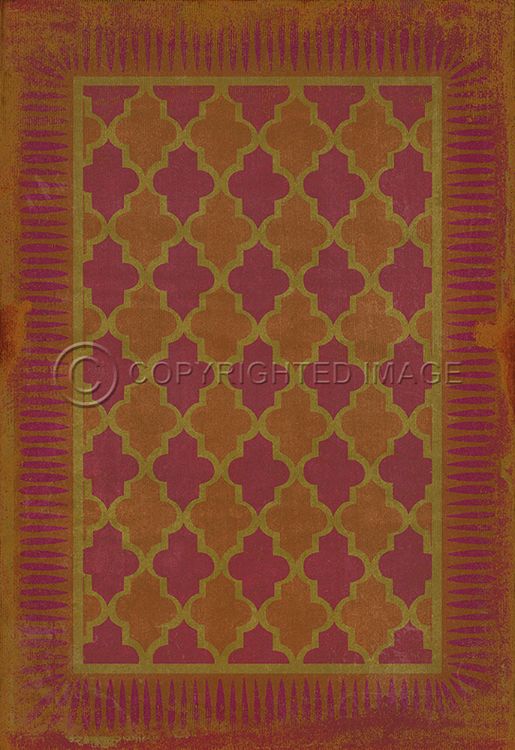 Vintage Vinyl Floorcloth Rug (Classic Pattern 10 Magic Carpet)