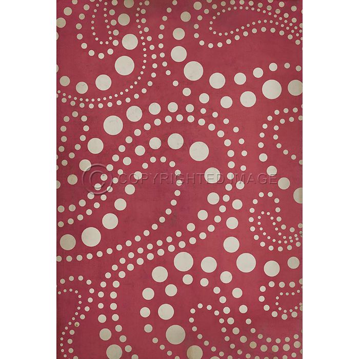 Vintage Vinyl Floorcloth Rug (Classic Pattern 12 Tickled Pink)