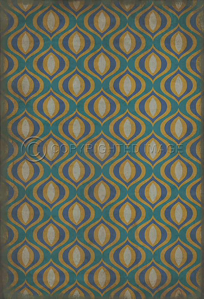 Vintage Vinyl Floorcloth Rug (Classic Pattern 15 Atlantis)