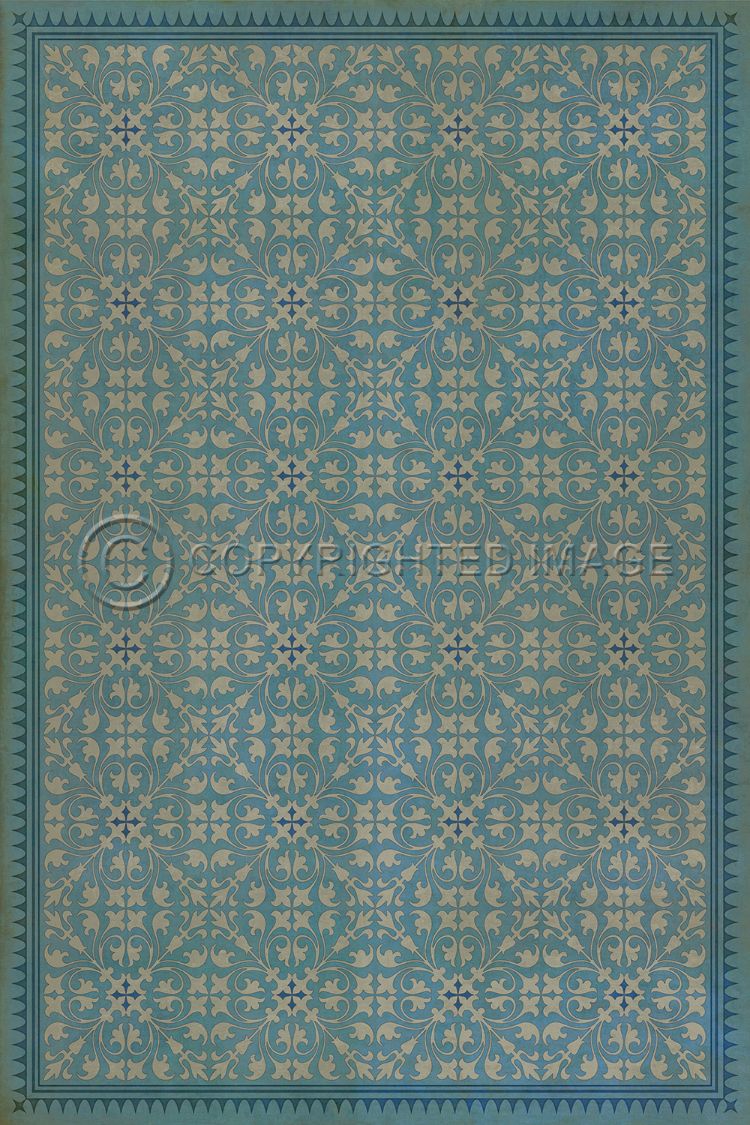 Spicher & Company Vintage Vinyl Floorcloth Mat (Classic Pattern 21 Through the Looking Glass)