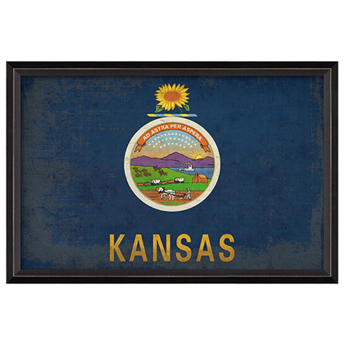 State Flag Framed Print (Kansas)