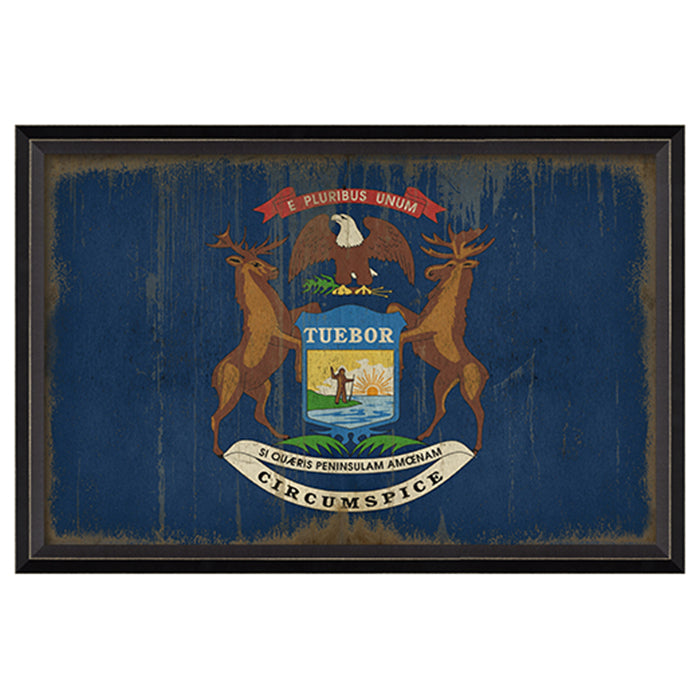 State Flag Framed Print (Michigan)