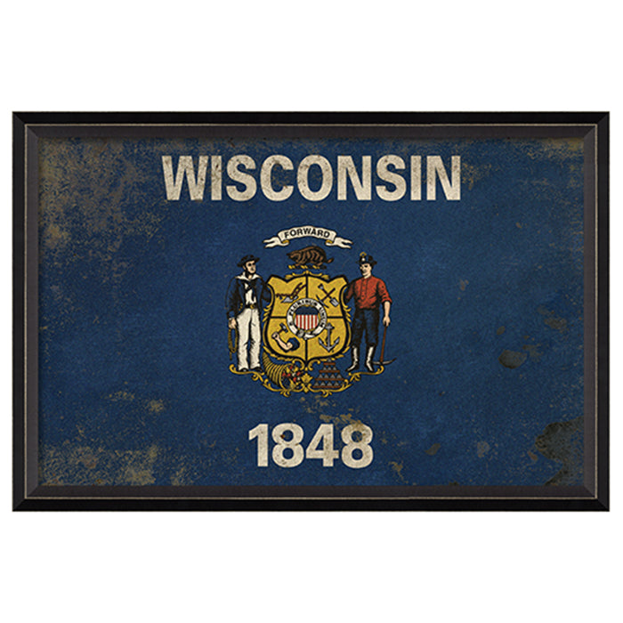 State Flag Framed Print (Wisconsin)