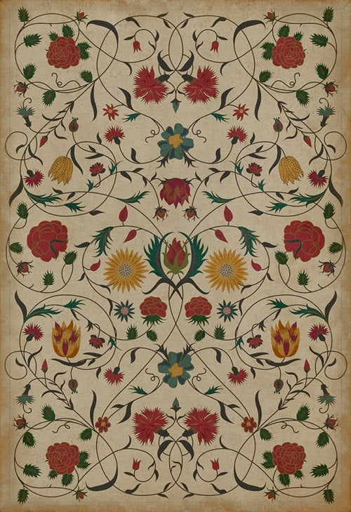Vintage Vinyl Floorcloths (Williamsburg - Floral Abigail) – Hudson