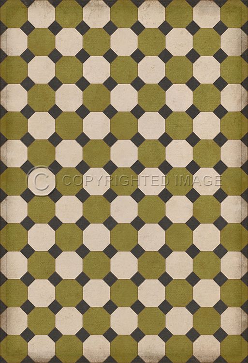 Vintage Vinyl Floorcloth Mats (Williamsburg - Octagons - Sherman)