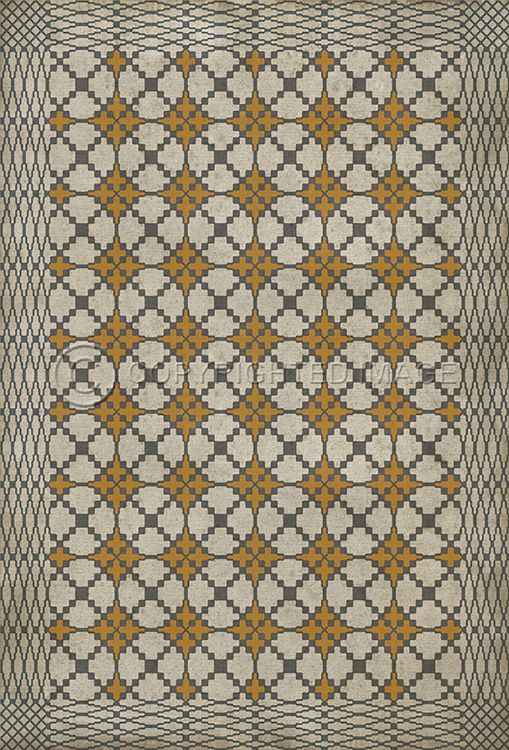 Vintage Vinyl Floorcloth Mats (Williamsburg - Woven - Prince Edward Est 1754)