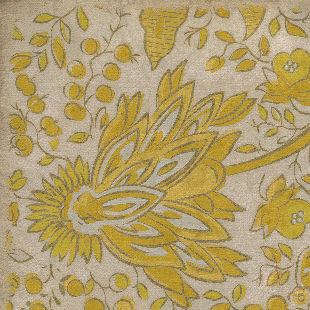 Vintage Vinyl Floorcloth Mat (Williamsburg - Garden Gate - Ill Tell You How The Sun Rose)