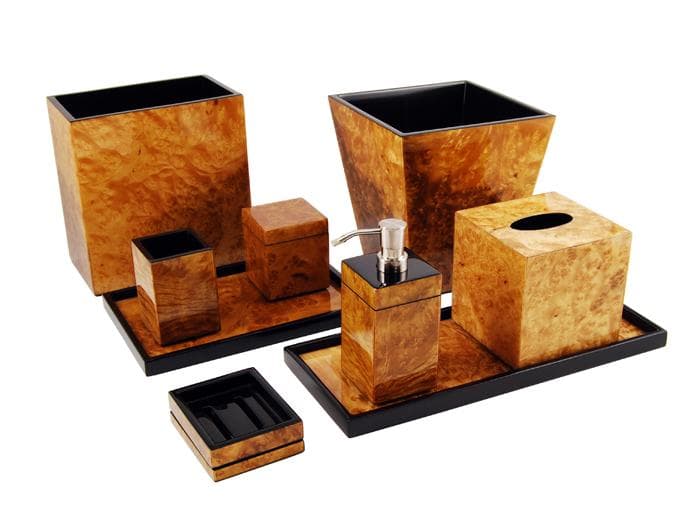 Walnut Burl Inlay Lacquer Tissue Box