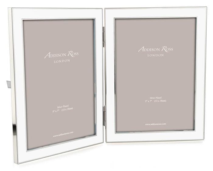 Addison Ross Double White Enamel Picture Frame (5x7)