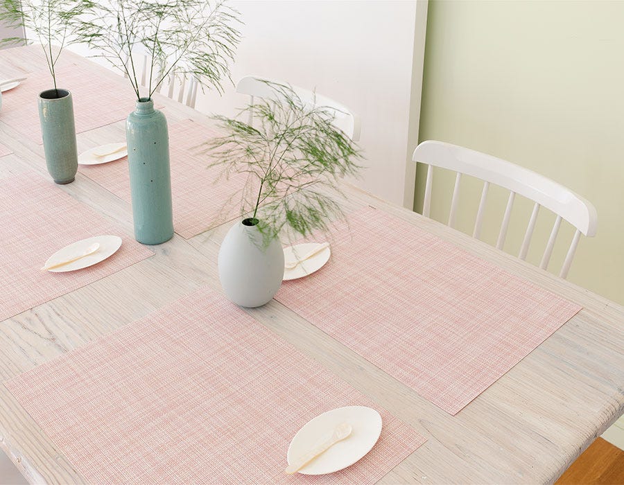 Chilewich Mini Basketweave Rectangle Place Mats Set/4 (Blush)