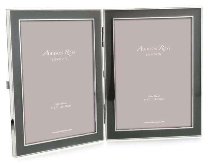Addison Ross Double Taupe Enamel Picture Frame (5x7)