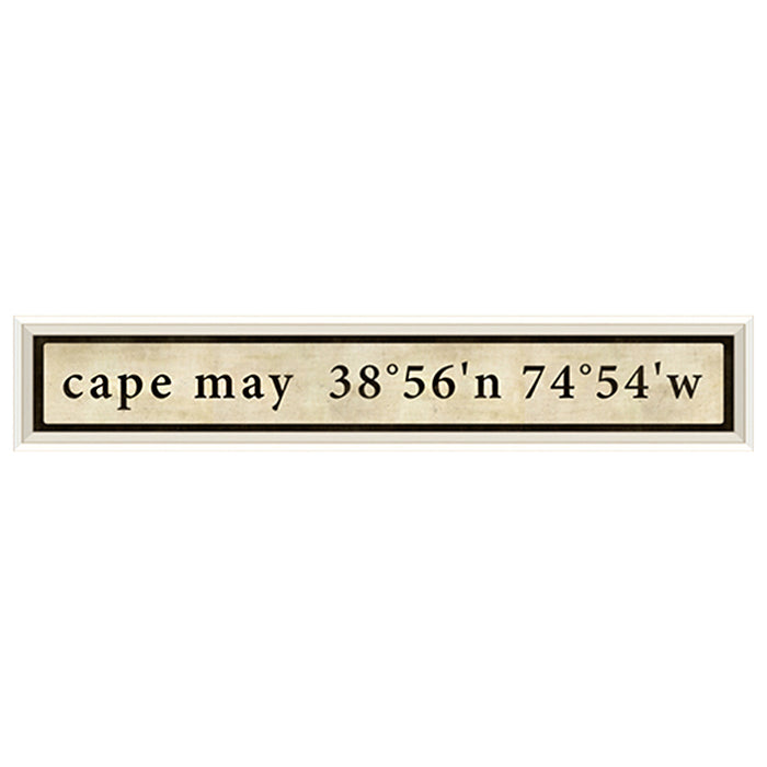 Coordinates Framed Print (Cape May)