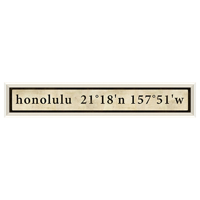 Coordinates Framed Print (Honolulu)