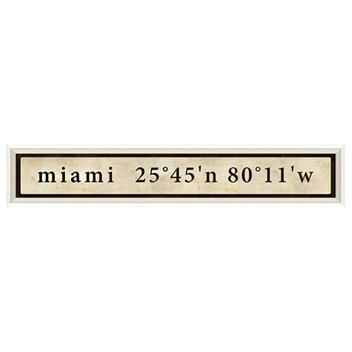 Coordinates Framed Print (Miami)