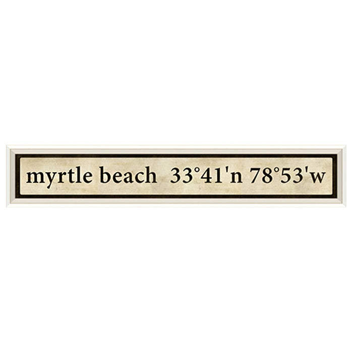 Coordinates Framed Print (Myrtle Beach)