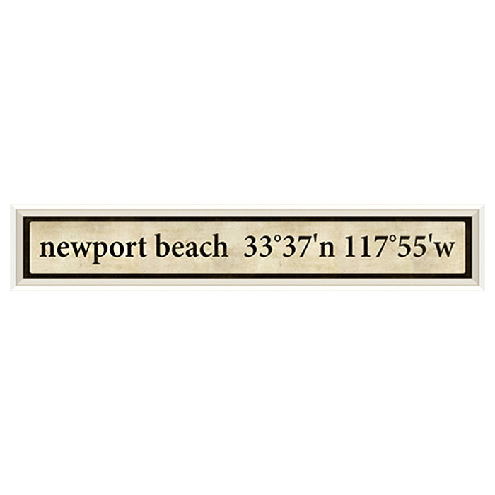 Coordinates Framed Print (Newport Beach)