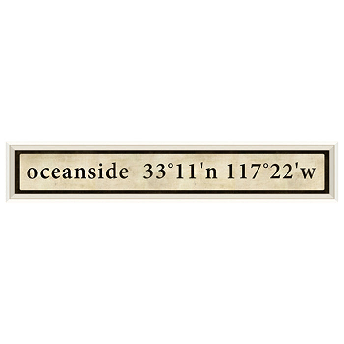 Coordinates Framed Print (Oceanside)