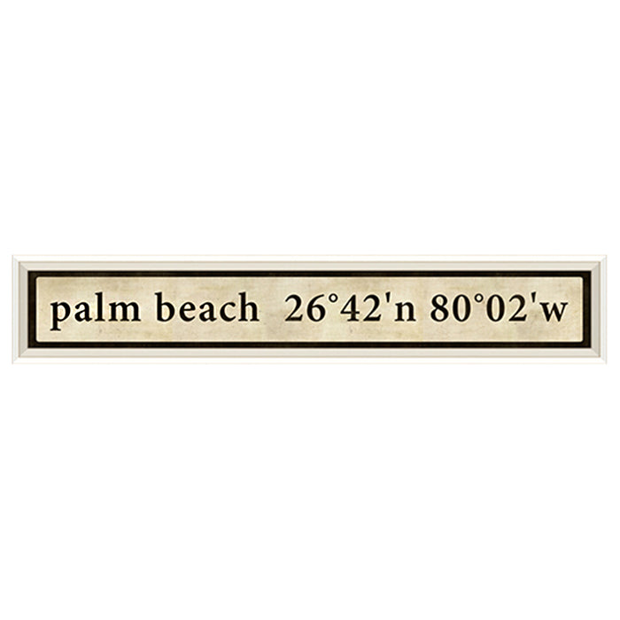 Coordinates Framed Print (Palm Beach)