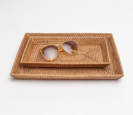Pigeon & Poodle Dalton Rattan Nested Trays - Thumbnail 4