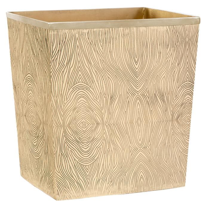 Humbolt Metal Rectangle Waste Basket - Shiny Brass