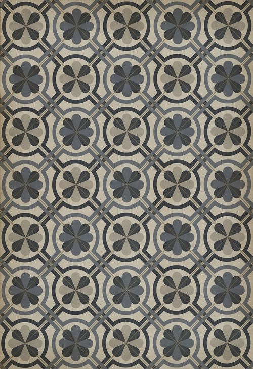 Vintage Vinyl Floorcloth Rug (Pattern 19 Madame Curie)