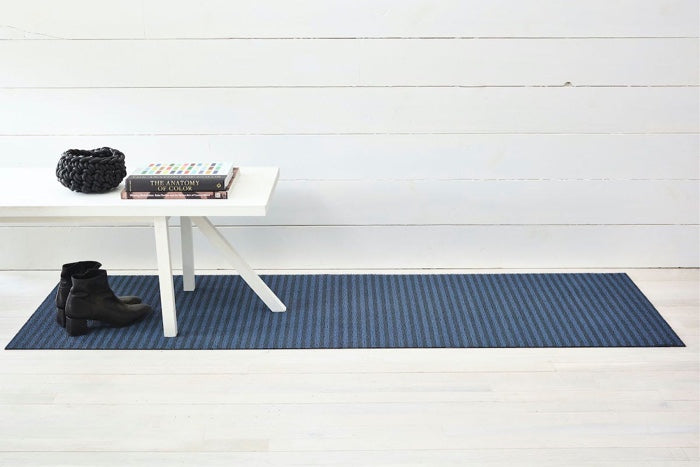 Chilewich Breton Stripe Shag Floor Mats (Blueberry)