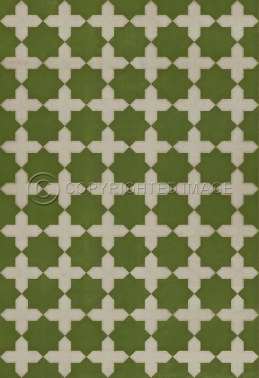 Spicher & Company Vintage Vinyl Floorcloth Mat (Classic Pattern 23 Nor Any Green Thing)
