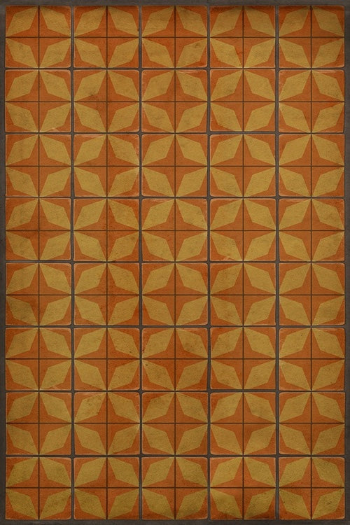 Vintage Vinyl Floorcloth Mats (Pattern 54 Fireball)