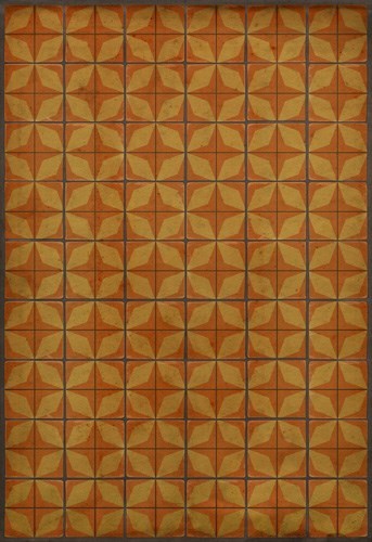 Vintage Vinyl Floorcloth Mats (Pattern 54 Fireball)