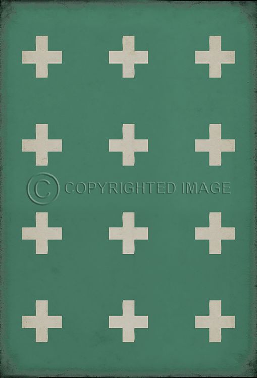 Spicher & Company Vintage Vinyl Floorcloth Mat (Classic Pattern 24 Hydra)