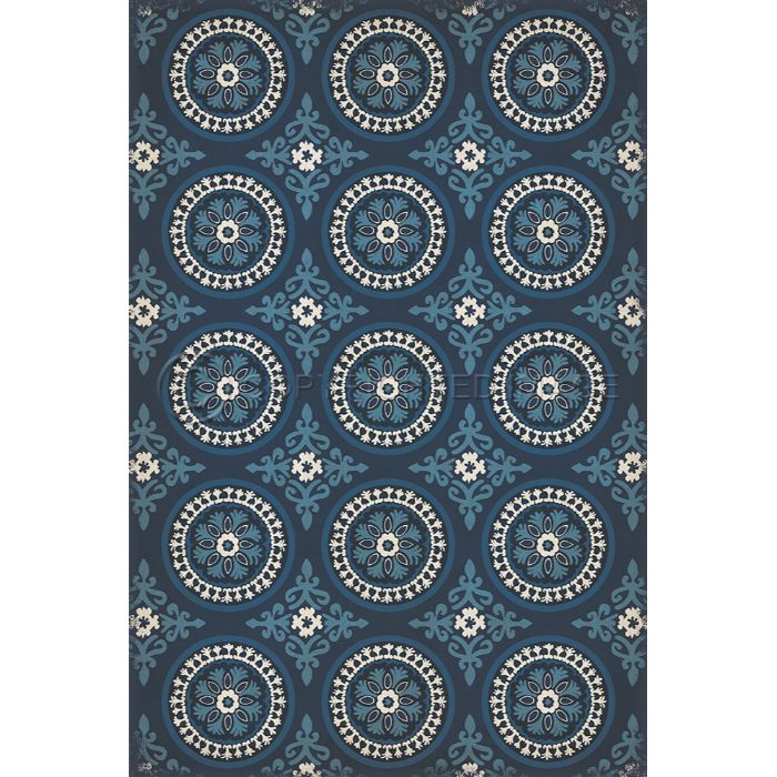 Vintage Vinyl Floorcloth Rug (Pattern 43 Zen)