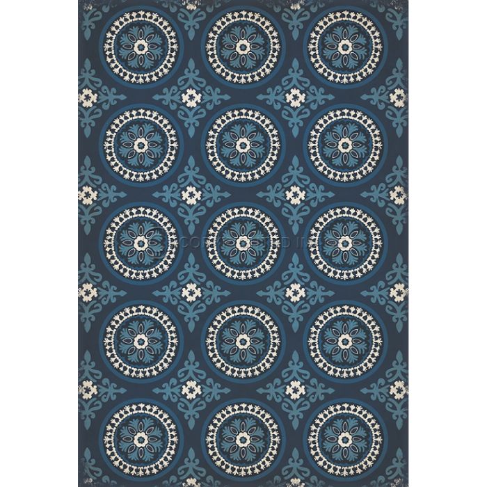 Vintage Vinyl Floorcloth Rug (Pattern 43 Zen)