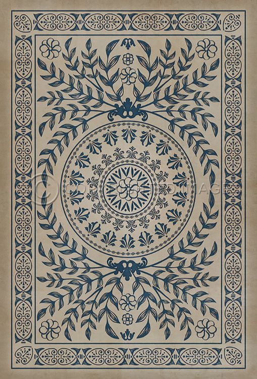 Vintage Vinyl Floorcloth Rug (Pattern 40 Isola Bella)