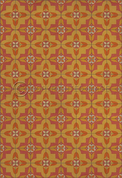 Spicher & Company Vintage Vinyl Floorcloth Mat (Classic Pattern 33 Lollygagger)