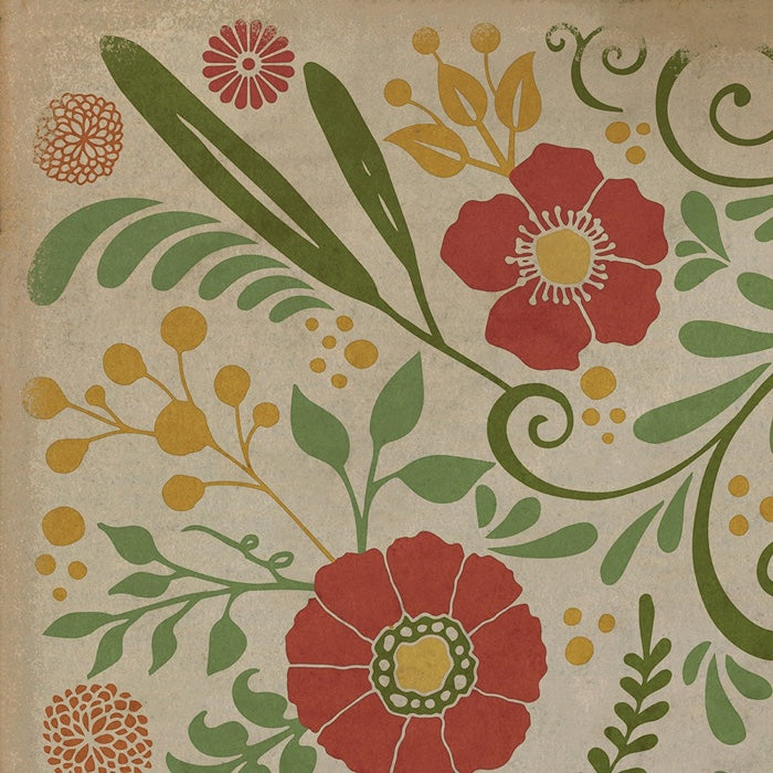 Vintage Vinyl Floorcloth Rug (Pattern 36 Where to be Happiest)