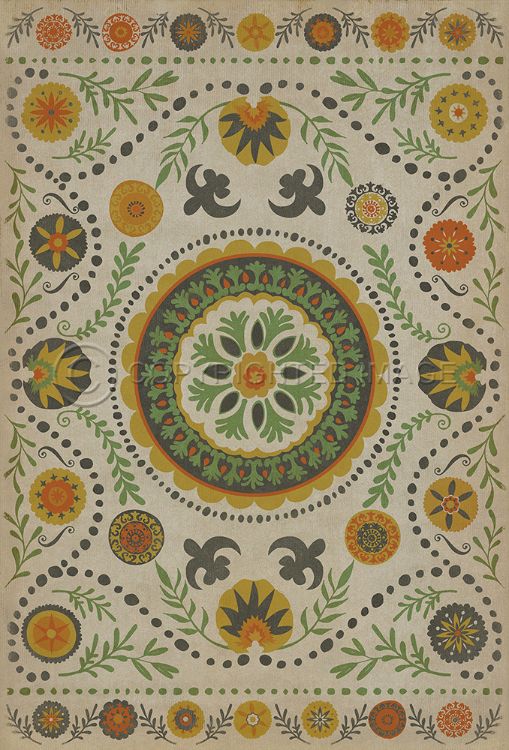 Vintage Vinyl Floorcloth Rug (Pattern 38 Autumn) – Hudson & Vine