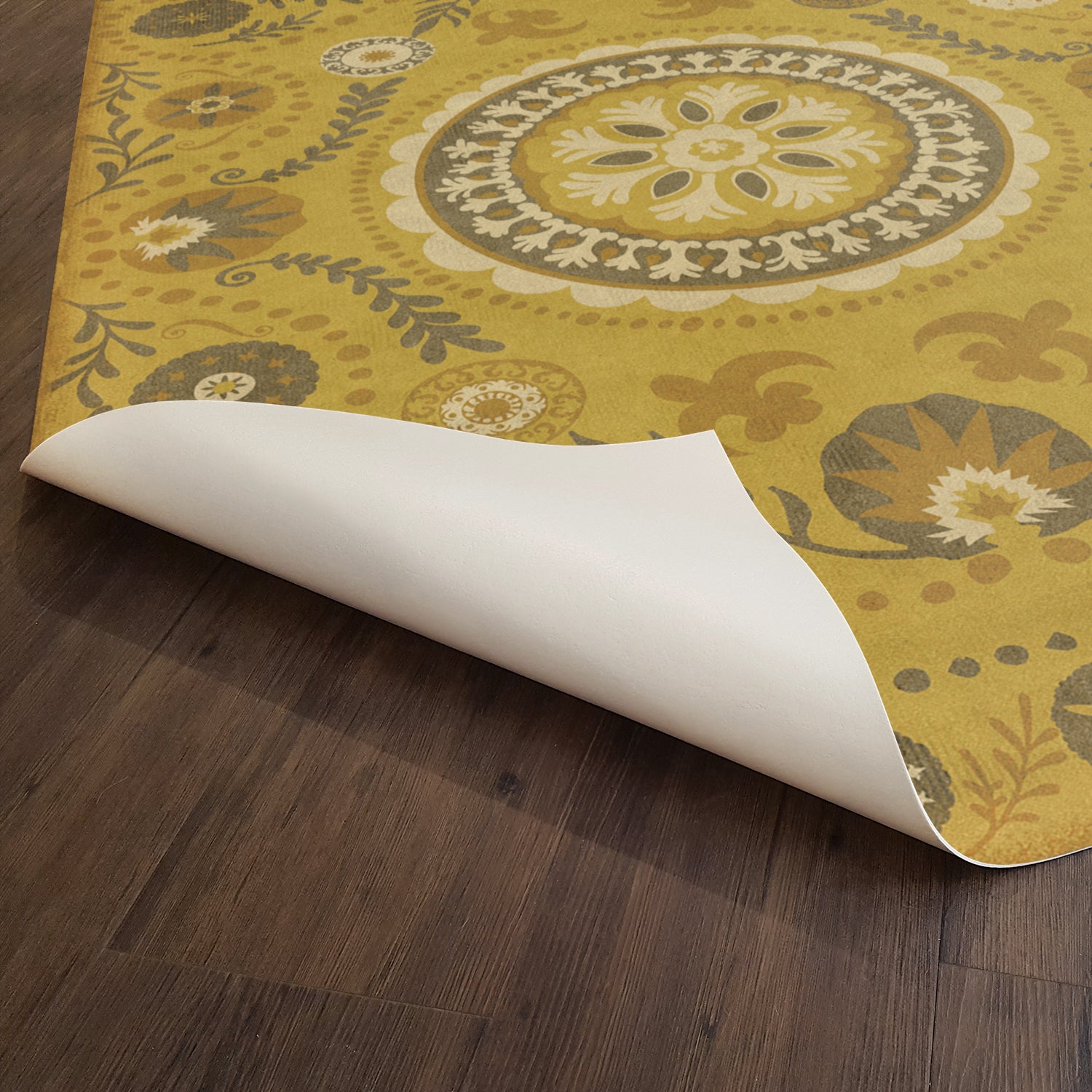 Vintage Vinyl Floorcloth Rug (Pattern 38 the Sun Shines On