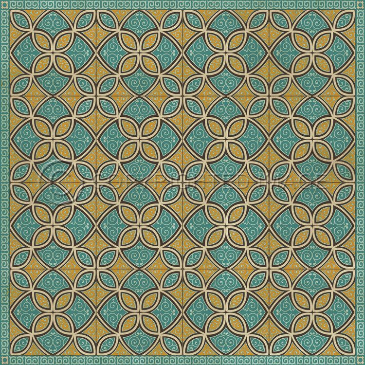 Vintage Vinyl Floorcloth Mat (Classic Pattern 25 Augustus)