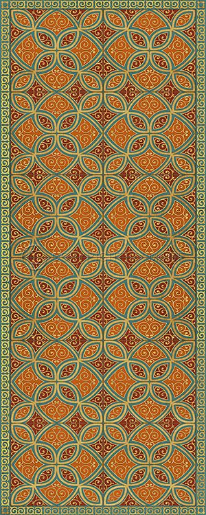Vintage Vinyl Floorcloth Rug (Pattern 25 Suleiman)