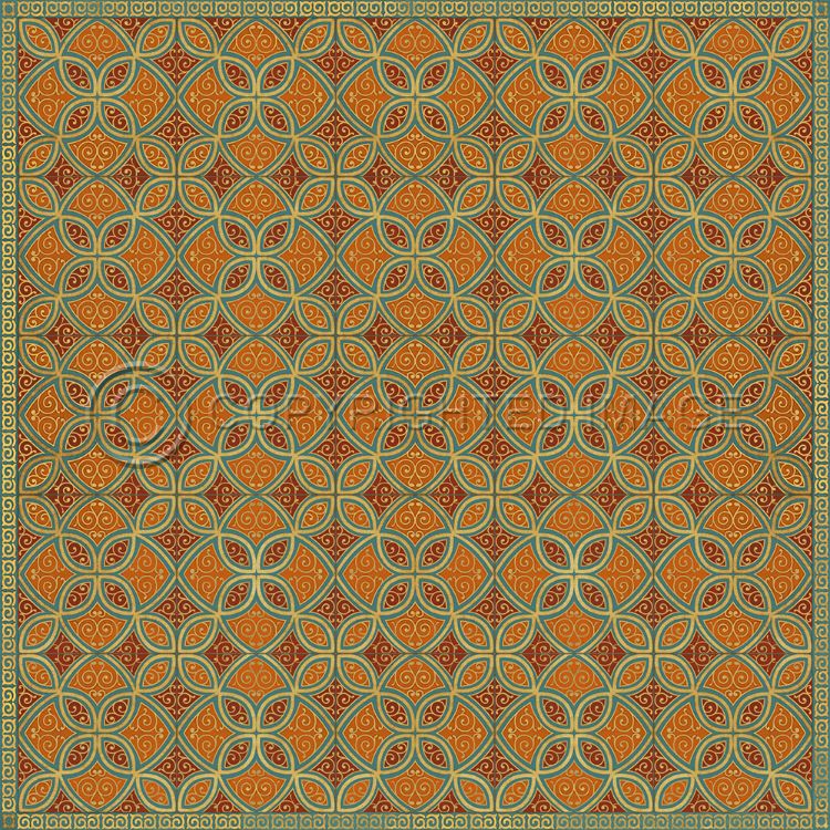 Vintage Vinyl Floorcloth Rug (Pattern 25 Suleiman)