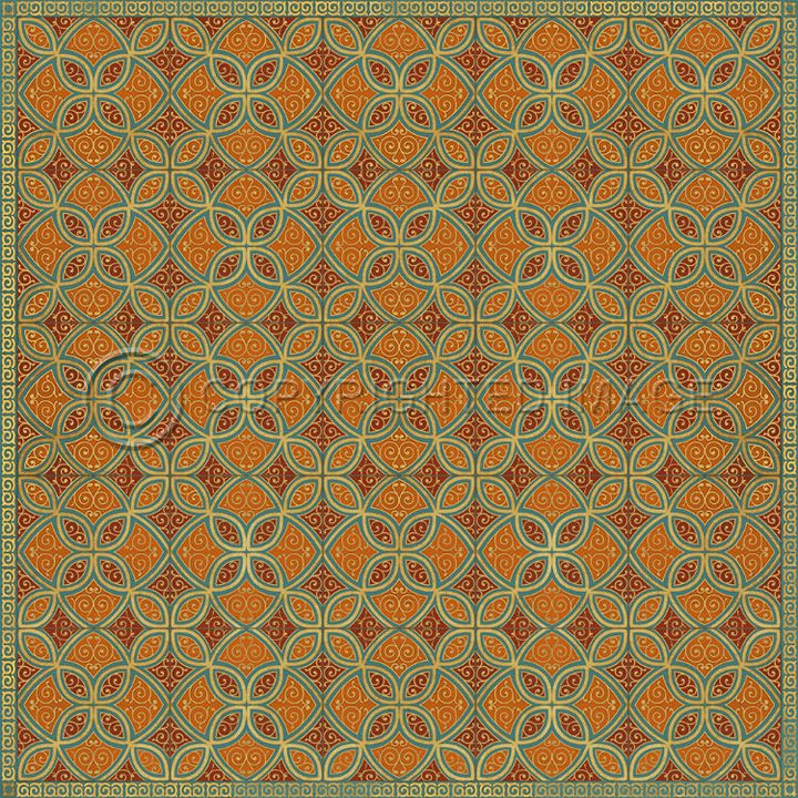 Vintage Vinyl Floorcloth Rug (Pattern 25 Suleiman)