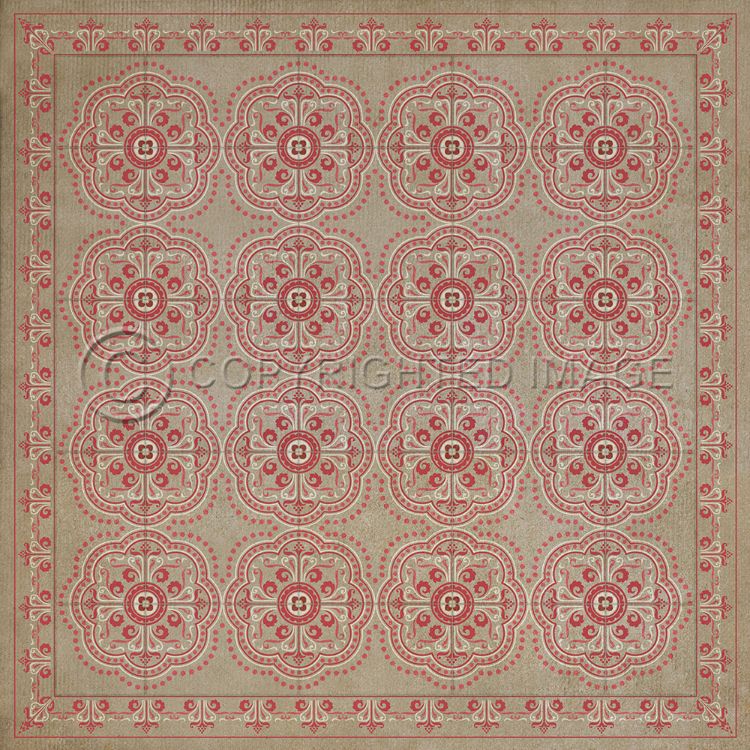 Vintage Vinyl Floorcloth Mat (Classic Pattern 28 Dollhouse)