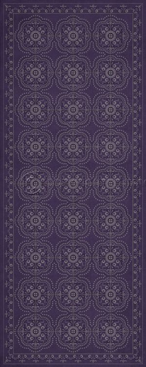 Vintage Vinyl Floorcloth Mat (Classic Pattern 28 Purple Bandana)