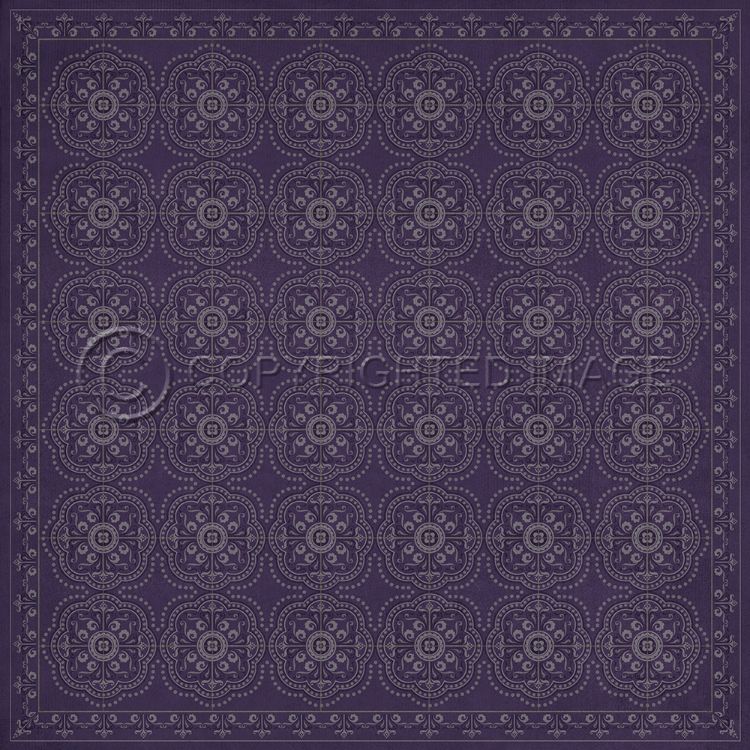 Vintage Vinyl Floorcloth Mat (Classic Pattern 28 Purple Bandana)