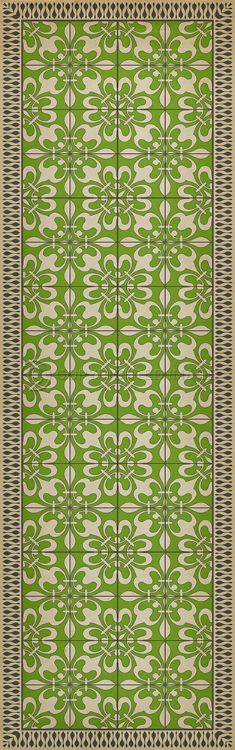 Spicher & Company Vintage Vinyl Floorcloth Mat (Classic Pattern 55 Field Day)
