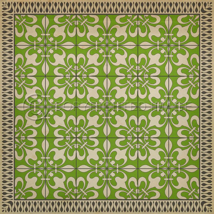 Spicher & Company Vintage Vinyl Floorcloth Mat (Classic Pattern 55 Field Day)