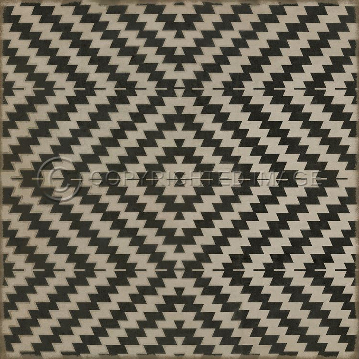 Spicher & Company Vintage Vinyl Floorcloth Mat (Classic Pattern 63 Doplar Effect)